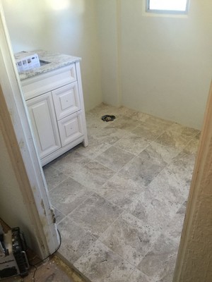 Floor Tile in Bathroom Remodel